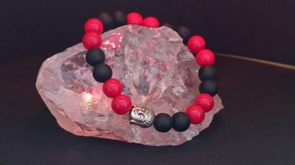 Bracelet imitation Onyx et Corail