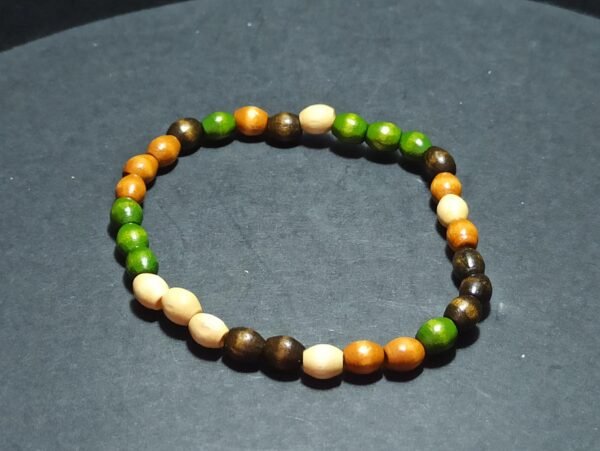 Bracelet perles en bois multicolore